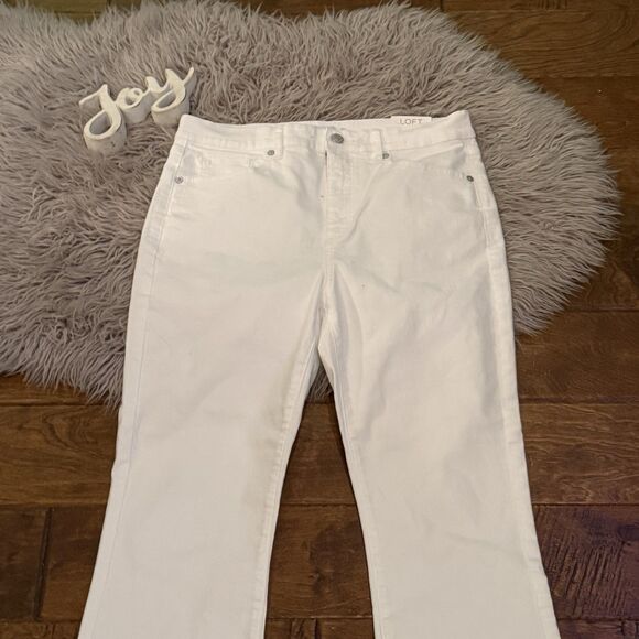 Loft Womens High Rise Kick Crop Jeans White Size 10 30 New - Picture 5 of 8
